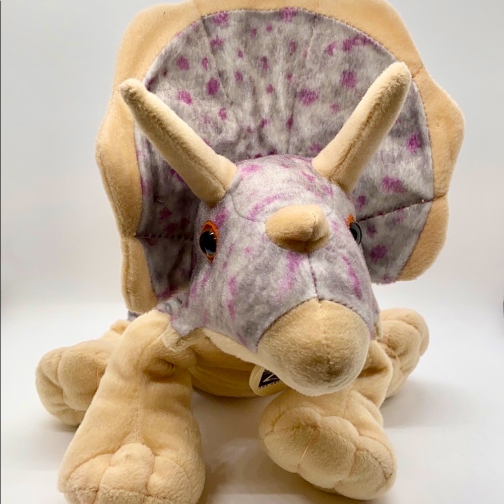 Wild Republic‎ Multicolor Triceratops Plush Dinosaur Stuffed Animal 12"